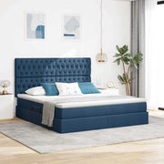 Opbergbed 180x200 cm blauw met LED