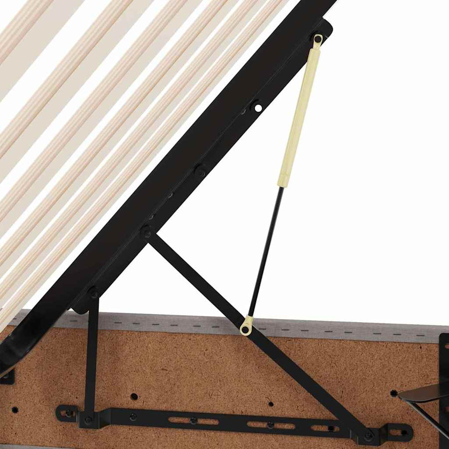 Opbergbed met LED met matras Taupe 90 x 190 cm Polyester