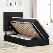 Opbergbed 90x200 cm zwart polyester met LED