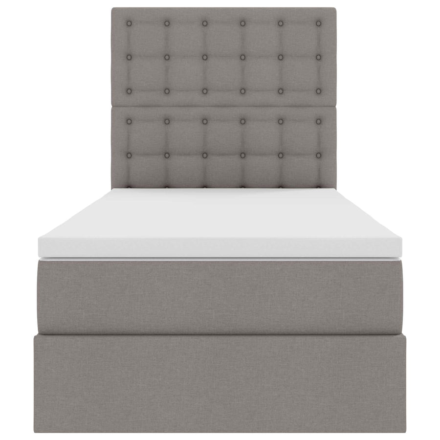 Opbergbed met LED met matras Taupe 90 x 200 cm Polyester