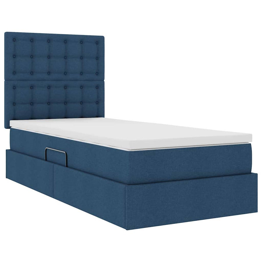 Opbergbed met LED met matras Blauw 100 x 200 cm Polyester