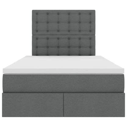 Opbergbed met LED met matras Donkergrijs 120 x 190 cm Polyester