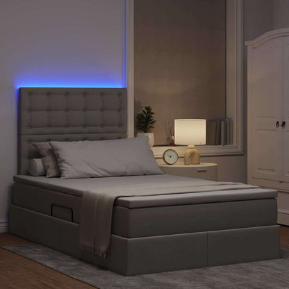 Opbergbed met LED met matras Taupe 120 x 190 cm Polyester