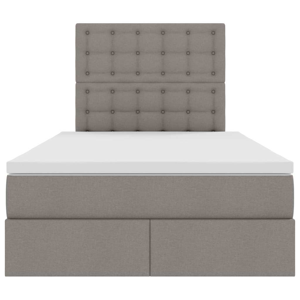 Opbergbed met LED met matras Taupe 120 x 190 cm Polyester