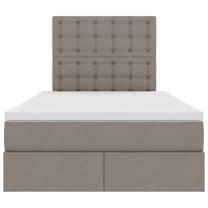 Opbergbed met LED met matras Taupe 120 x 190 cm Polyester