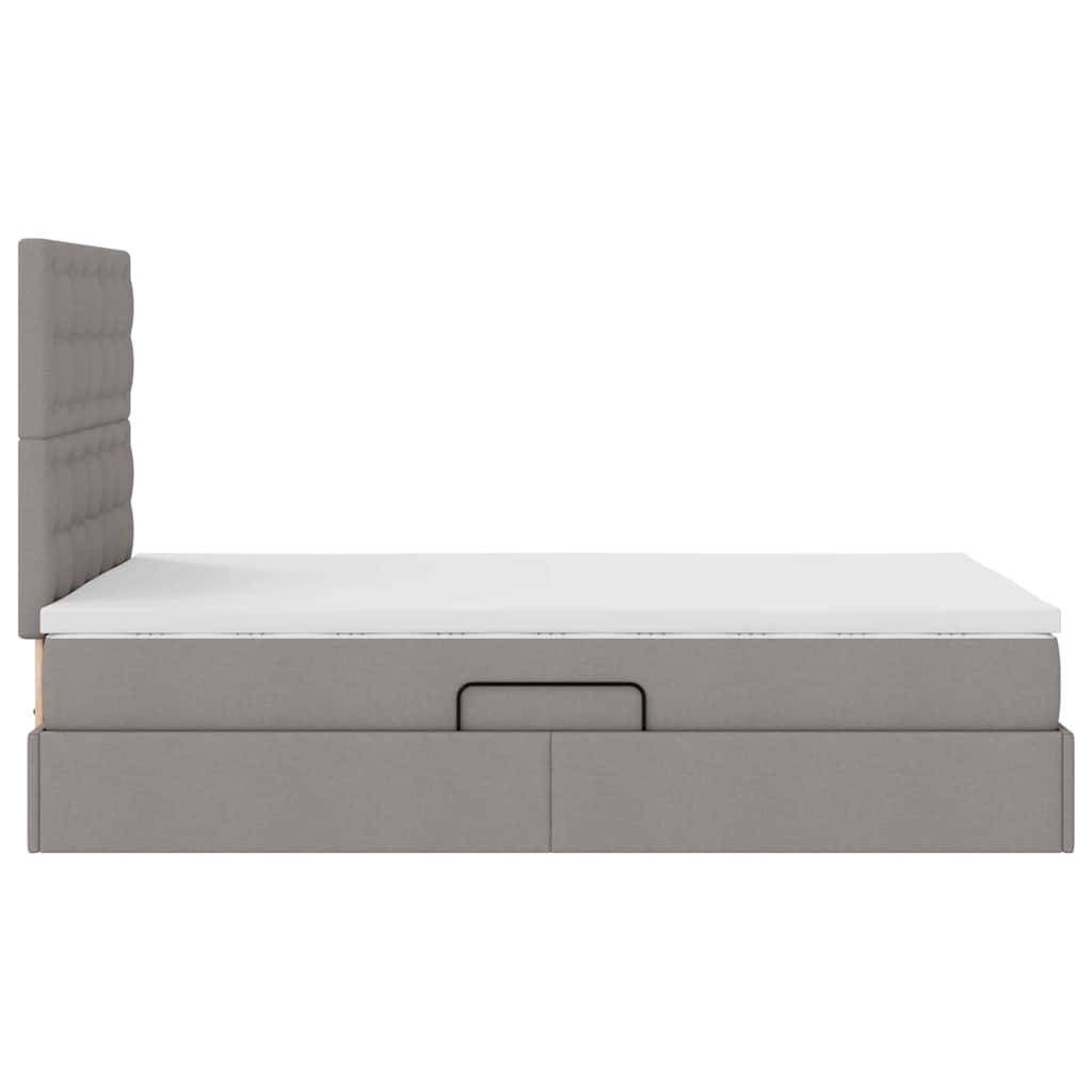 Opbergbed met LED met matras Taupe 120 x 190 cm Polyester
