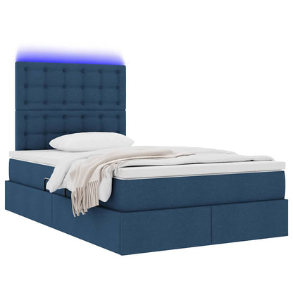 Opbergbed met LED met matras Blauw 120 x 190 cm Polyester