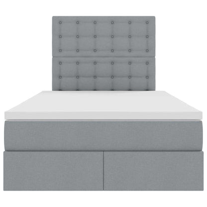 Bed met LED -striplichten Lichtgrijs 120 x 200 cm Stof