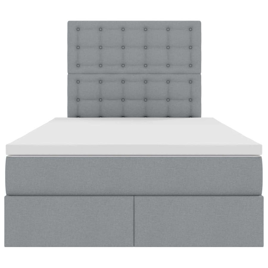 Bed met LED -striplichten Lichtgrijs 120 x 200 cm Stof