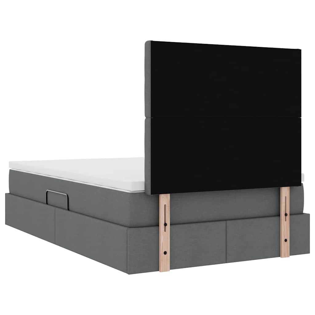Bed met LED -striplichten Donkergrijs 120 x 200 cm Stof