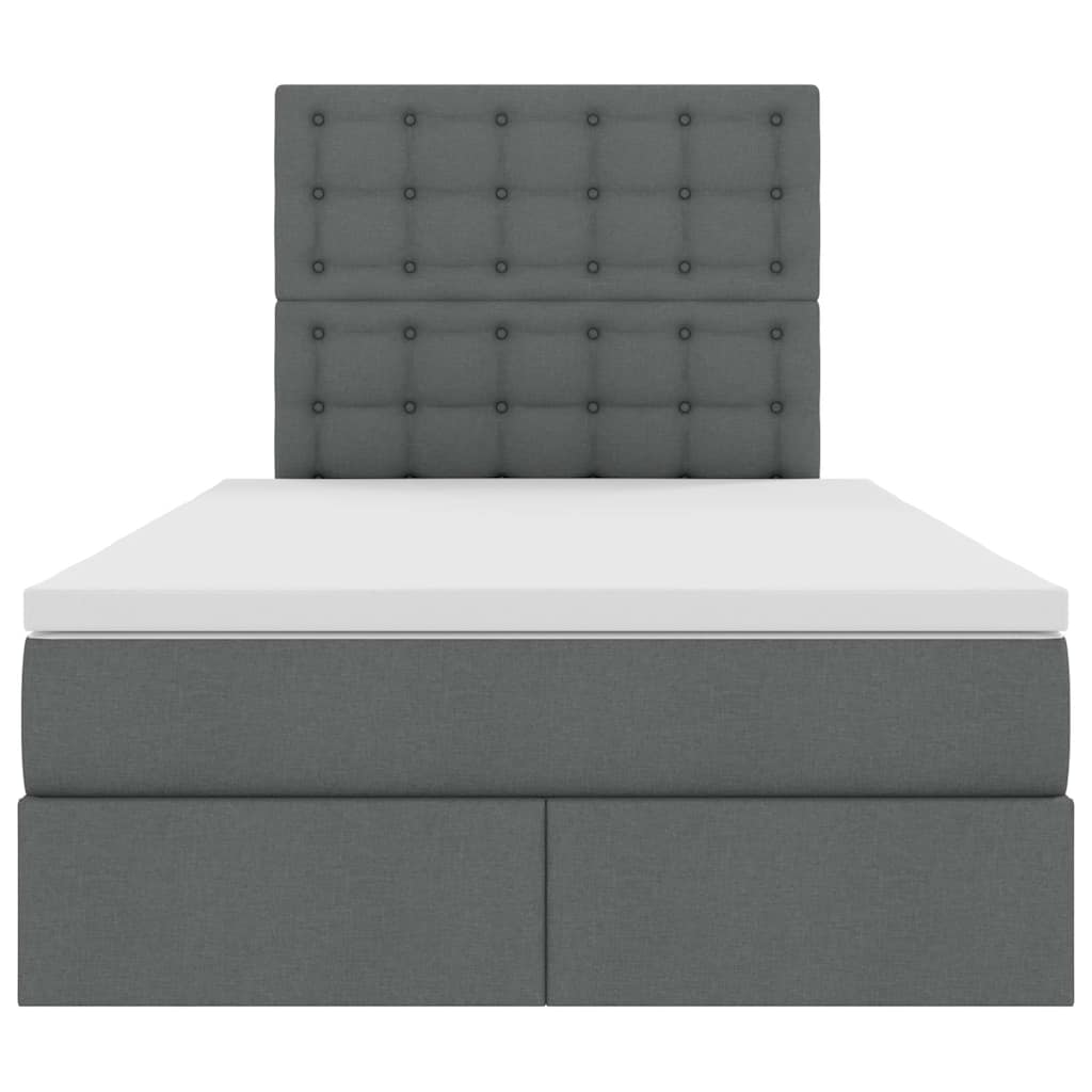Bed met LED -striplichten Donkergrijs 120 x 200 cm Stof