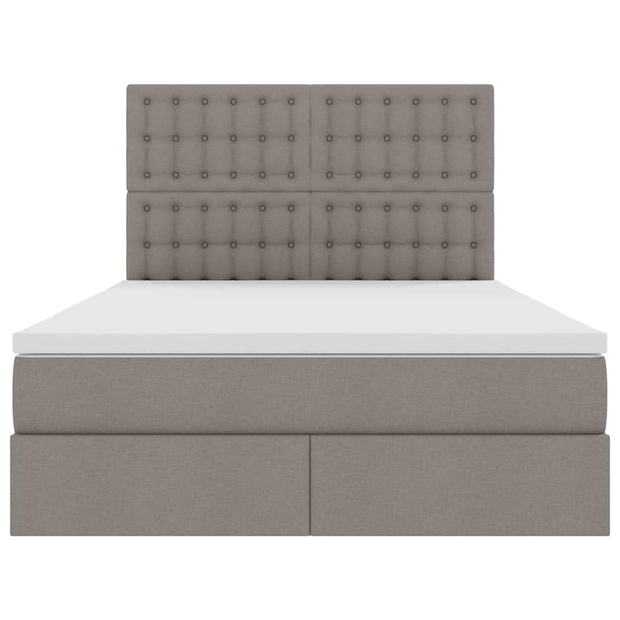 Bed met LED -striplichten met opslag Taupe 140 x 200 cm Stof