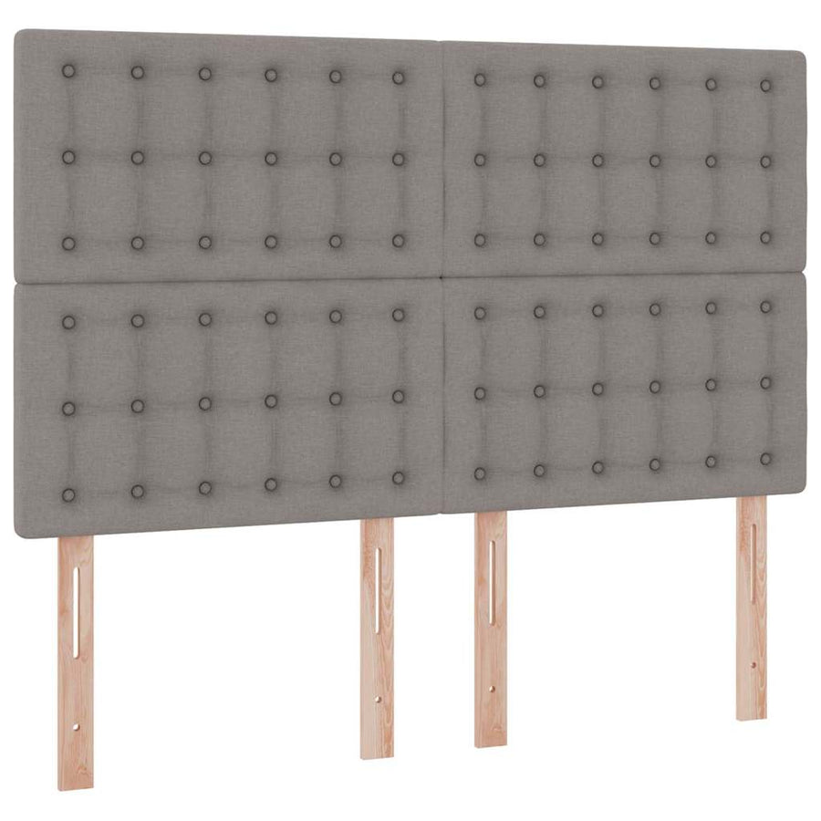 Bed met LED -striplichten met opslag Taupe 140 x 200 cm Stof