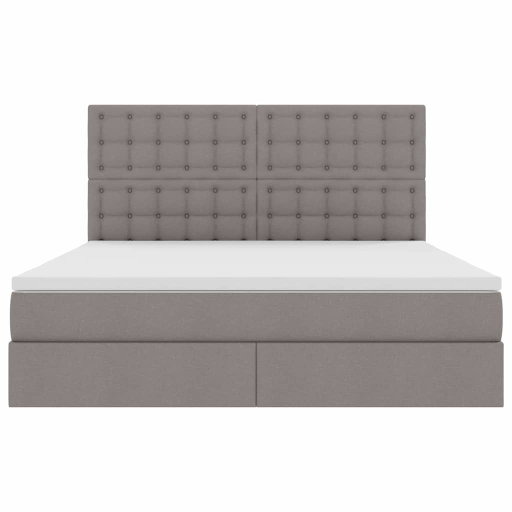 Bed met LED -striplichten met opslag Taupe 160 x 200 cm Stof