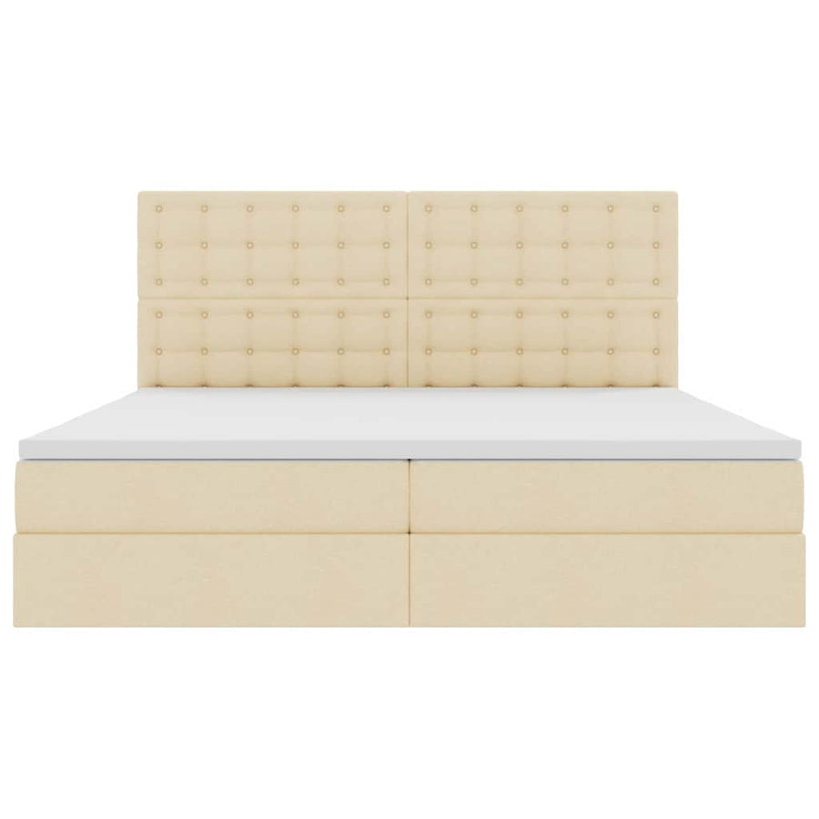 Opbergbed met LED met matras Crème 200 x 200 cm Polyester