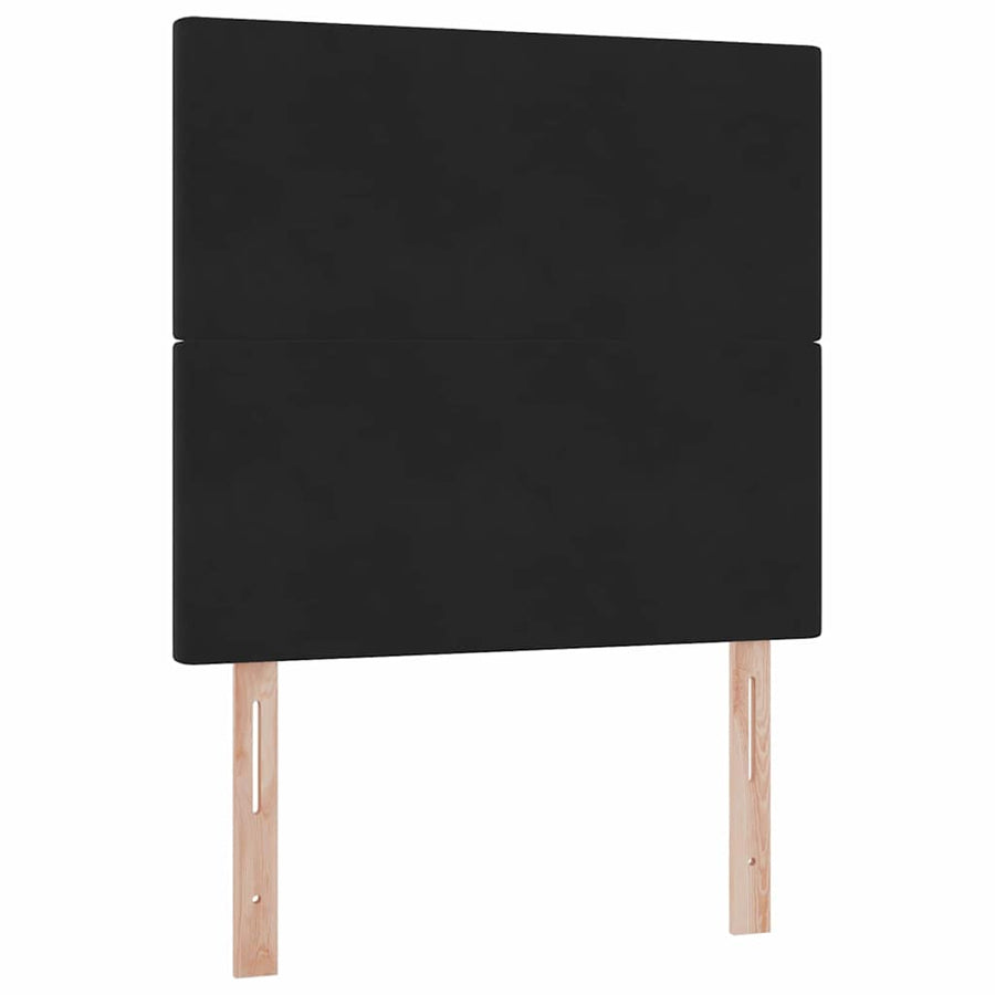 Opbergbed met LED met matras met LED Zwart 100 x 200 cm Fluweel