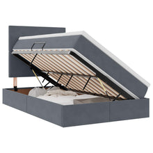 Opbergbed met LED met matras Donkergrijs 120 x 190 cm Fluweel