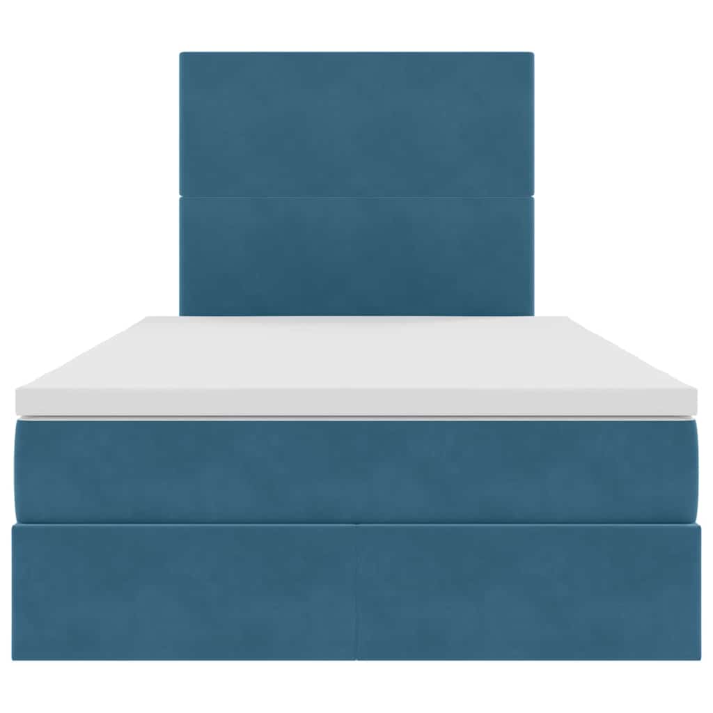 Bed met LED -striplichten Donkerblauw 120 x 200 cm Fluweel