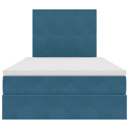 Bed met LED -striplichten Donkerblauw 120 x 200 cm Fluweel