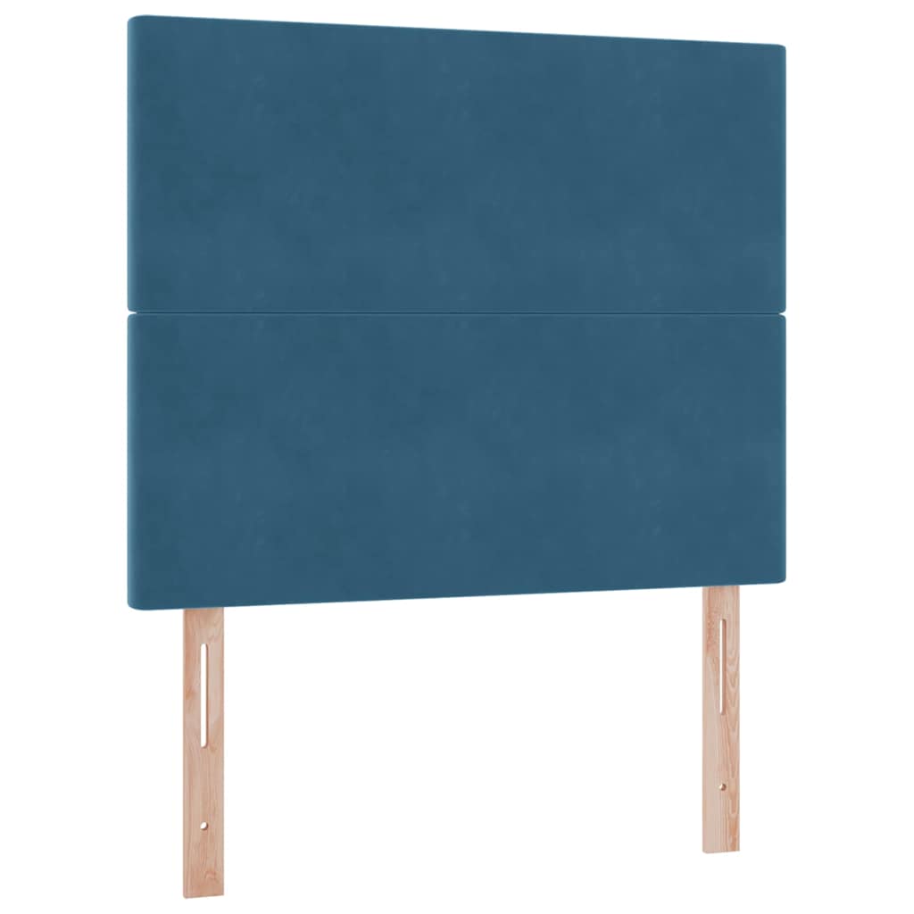 Bed met LED -striplichten Donkerblauw 120 x 200 cm Fluweel