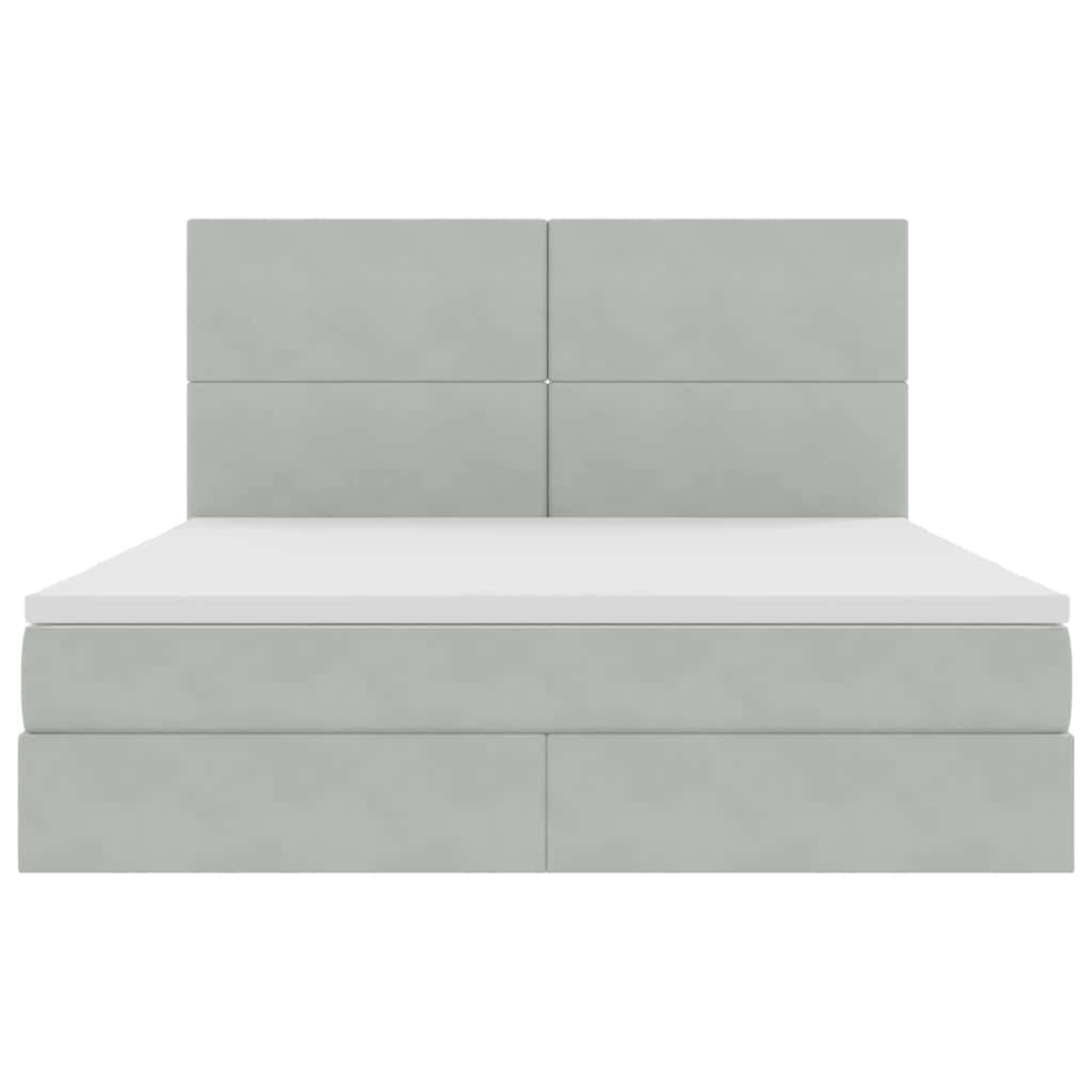 Bed met LED -striplichten Lichtgrijs 180 x 200 cm Fluweel