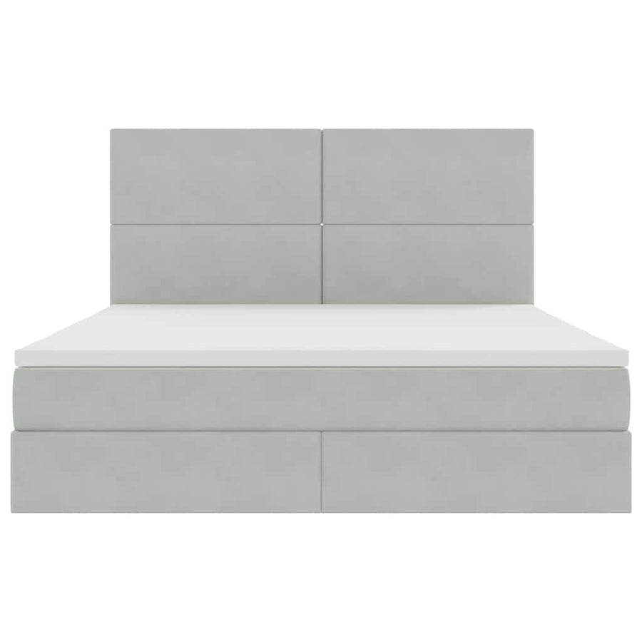 Bed met LED -striplichten Lichtgrijs 180 x 200 cm Fluweel