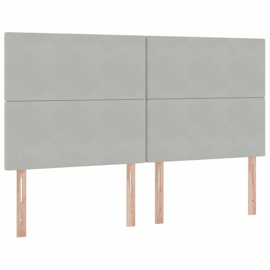 Bed met LED -striplichten Lichtgrijs 180 x 200 cm Fluweel