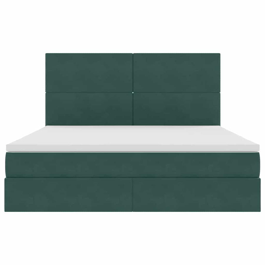 Bed met LED -striplichten Donkergroen 180 x 200 cm Fluweel