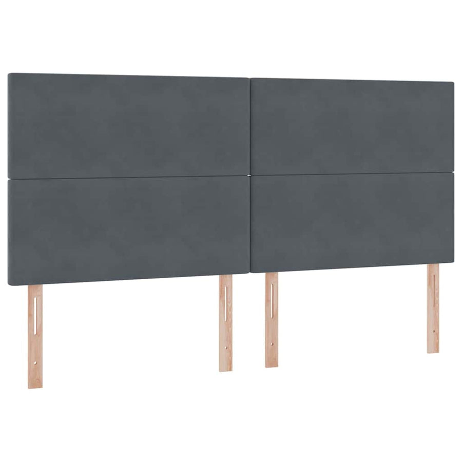 Bed met LED -striplichten Donkergrijs 200 x 200 cm Fluweel