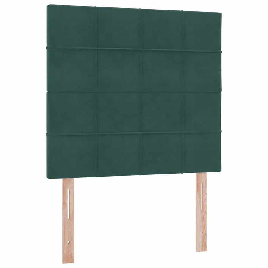 Opbergbed met LED met matras Donkergroen 100 x 200 cm Fluweel