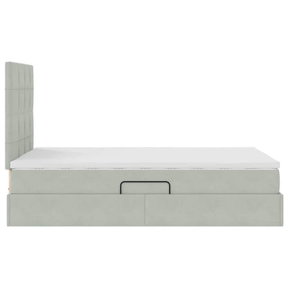 Bed met LED -striplichten met hoofdeinde met opslag Fluweel