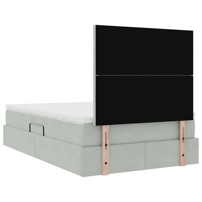 Bed met LED -striplichten Lichtgrijs 120 x 200 cm Fluweel