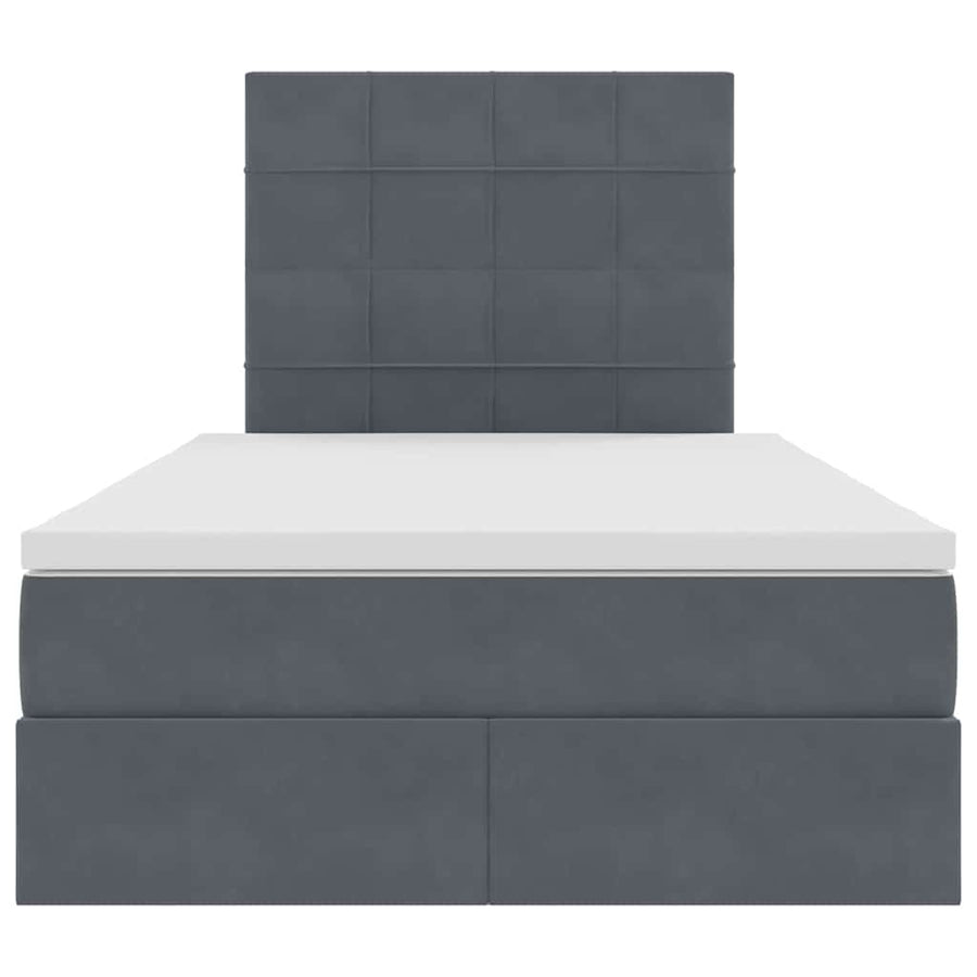 Bed met LED -striplichten Donkergrijs 120 x 200 cm Fluweel
