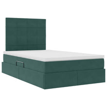 Bed met LED -striplichten Donkergroen 120 x 200 cm Fluweel