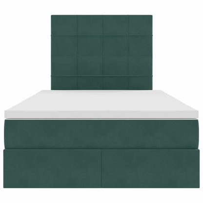 Bed met LED -striplichten Donkergroen 120 x 200 cm Fluweel