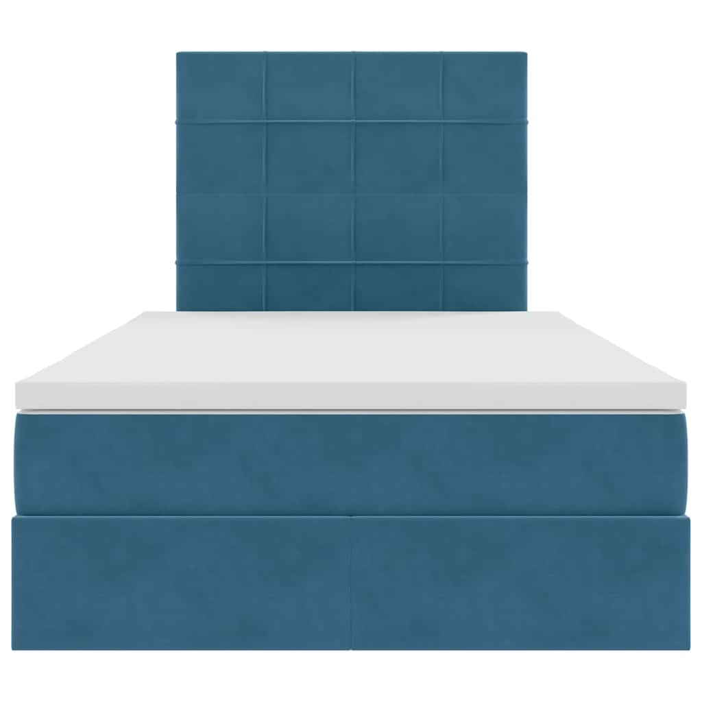 Bed met LED -striplichten Donkerblauw 120 x 200 cm Fluweel