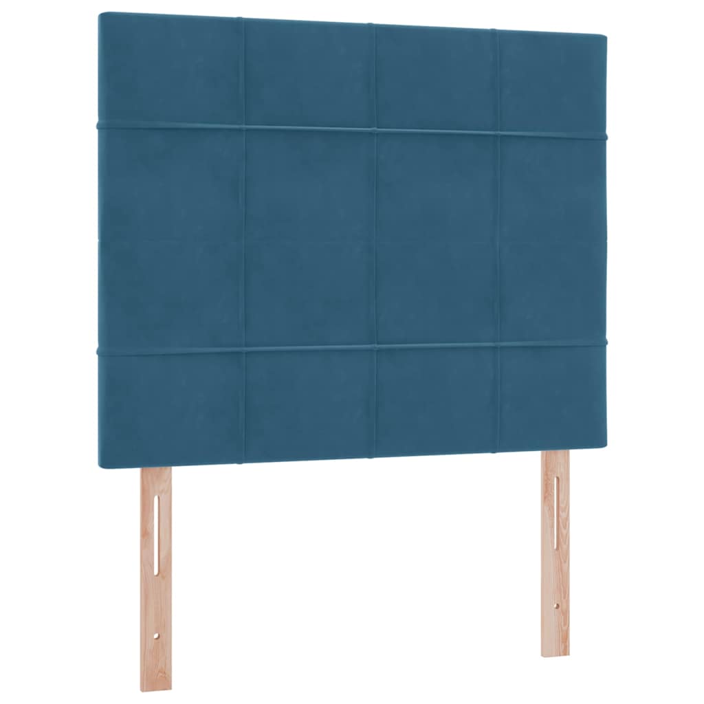 Bed met LED -striplichten Donkerblauw 120 x 200 cm Fluweel