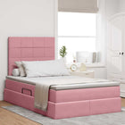Opbergbed 120x200 cm roze fluweel met LED