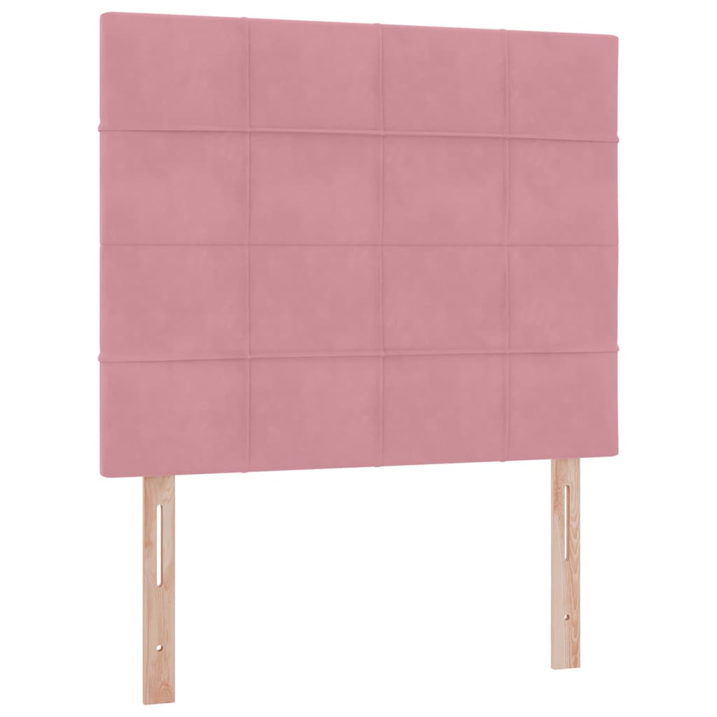 Bed met LED -striplichten met opslag Roze 120 x 200 cm Fluweel