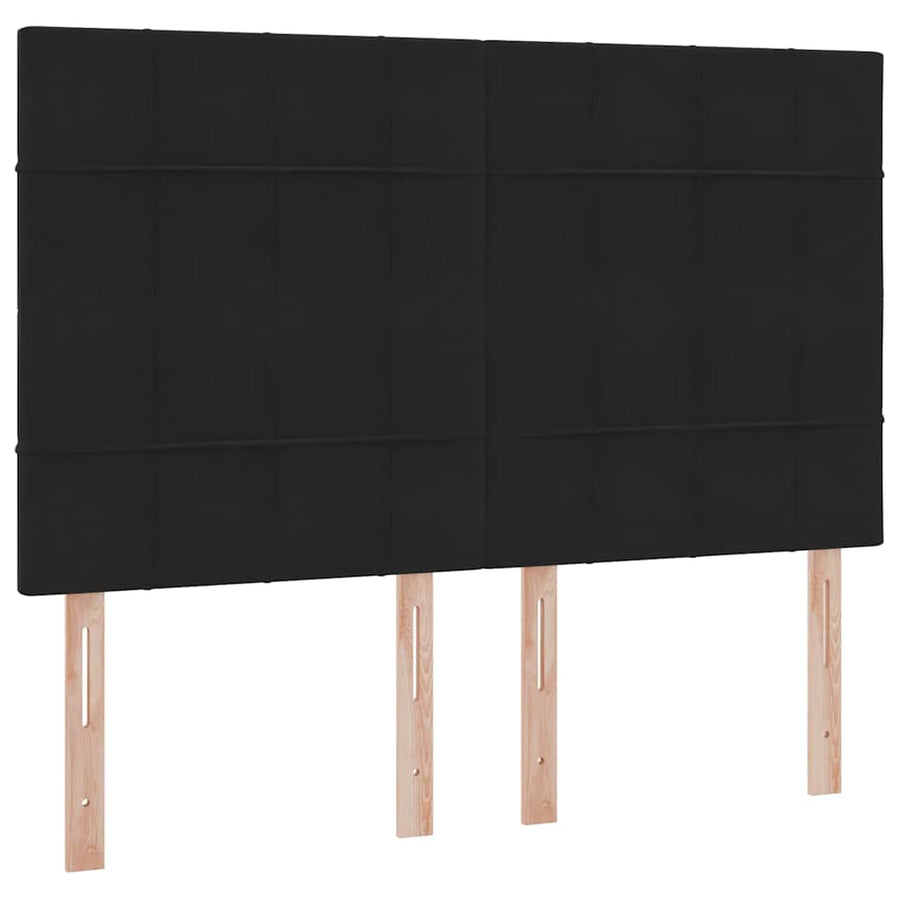 Bed met LED -striplichten met opslag Zwart 140 x 200 cm Fluweel