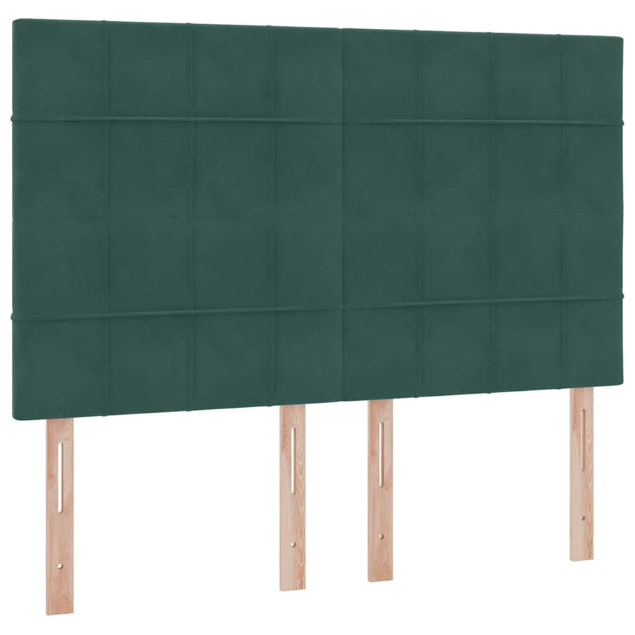 Bed met LED -striplichten Donkergroen 140 x 200 cm Fluweel