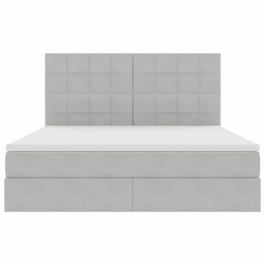 Bed met LED -striplichten Lichtgrijs 160 x 200 cm Fluweel