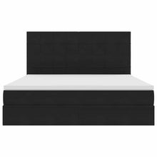 Bed met LED -striplichten met opslag Zwart 180 x 200 cm Fluweel
