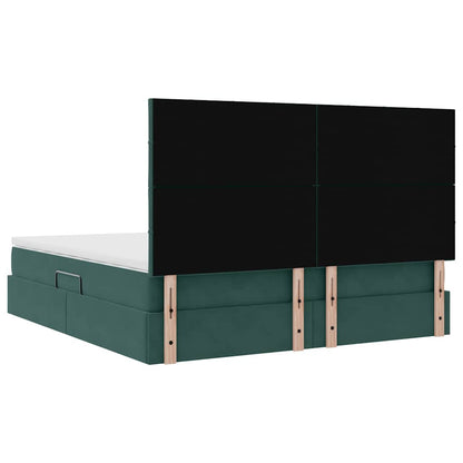 Bed met LED -striplichten Donkergroen 180 x 200 cm Fluweel