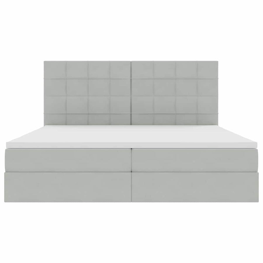 Bed met LED -striplichten Lichtgrijs 200 x 200 cm Fluweel