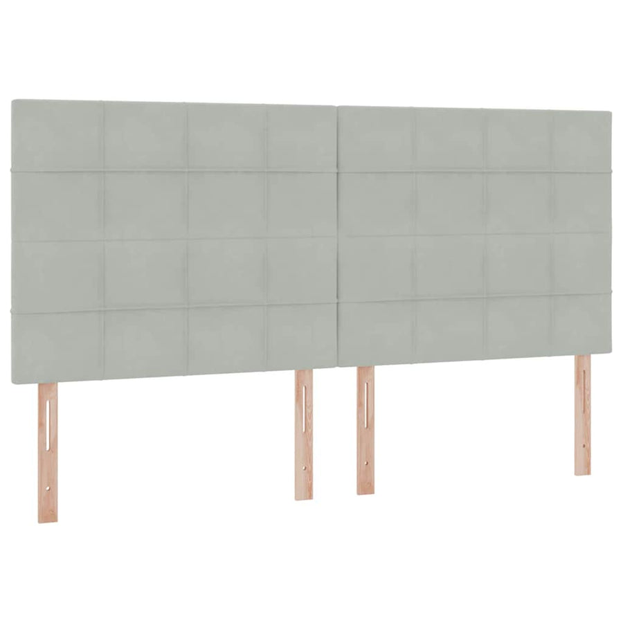 Bed met LED -striplichten Lichtgrijs 200 x 200 cm Fluweel