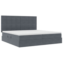 Bed met LED -striplichten Donkergrijs 200 x 200 cm Fluweel