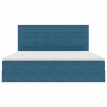 Bed met LED -striplichten Donkerblauw 200 x 200 cm Fluweel