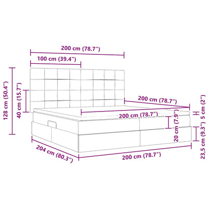 Bed met LED -striplichten Donkerblauw 200 x 200 cm Fluweel