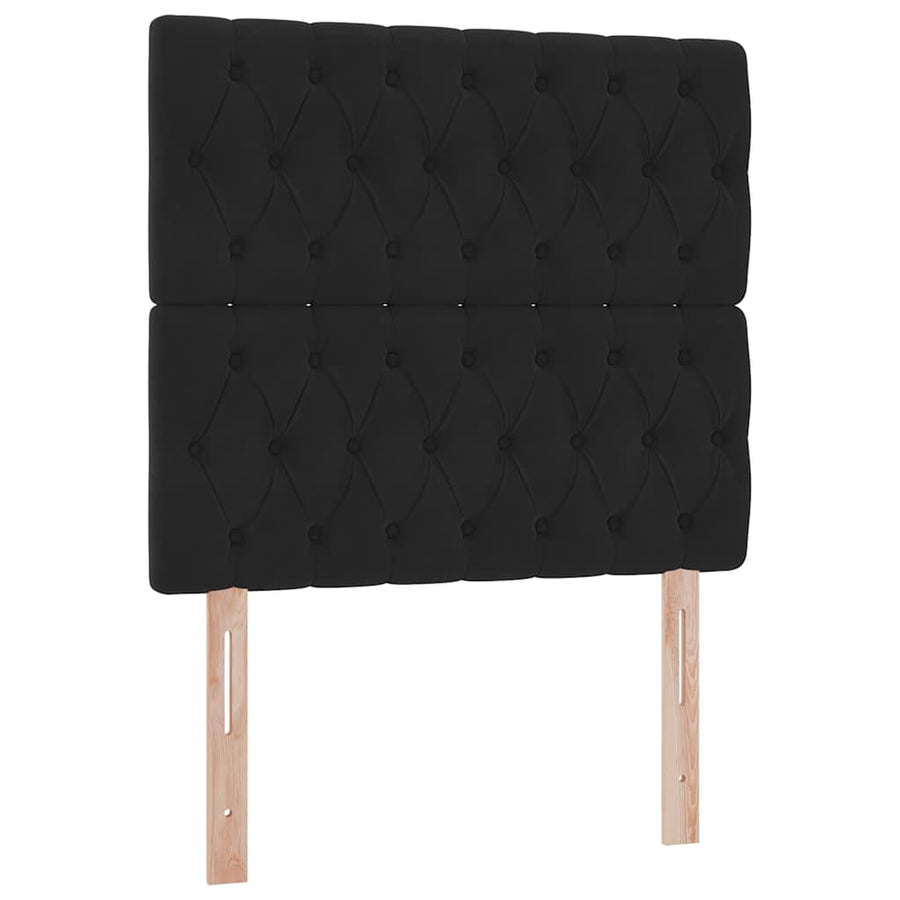 Opbergbed met LED met matras met LED Zwart 90 x 190 cm Fluweel